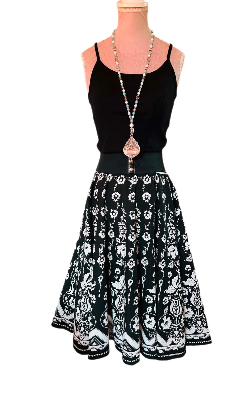 🖤🌿Vintage 2000s katoenen dansende rok barok bohemien folk chic Full circle rok 36/38🌿🖤 – photo 9